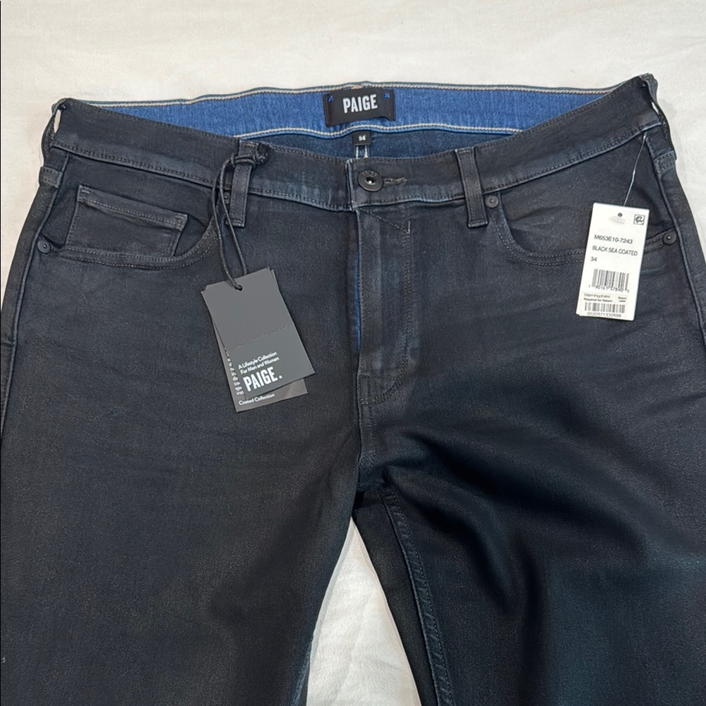 PAIGE Black Slim Jeans with Smooth Finish